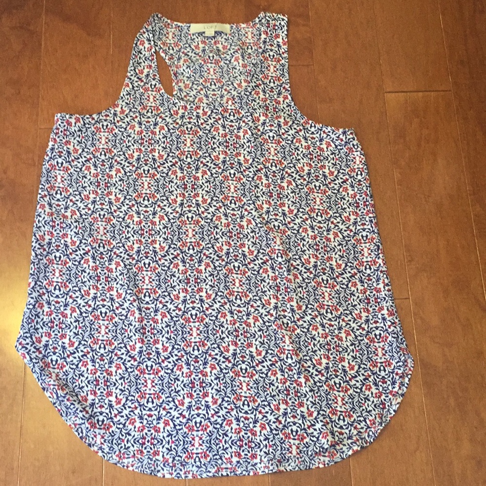 Loft racerback tank. Size small. Red white blue.